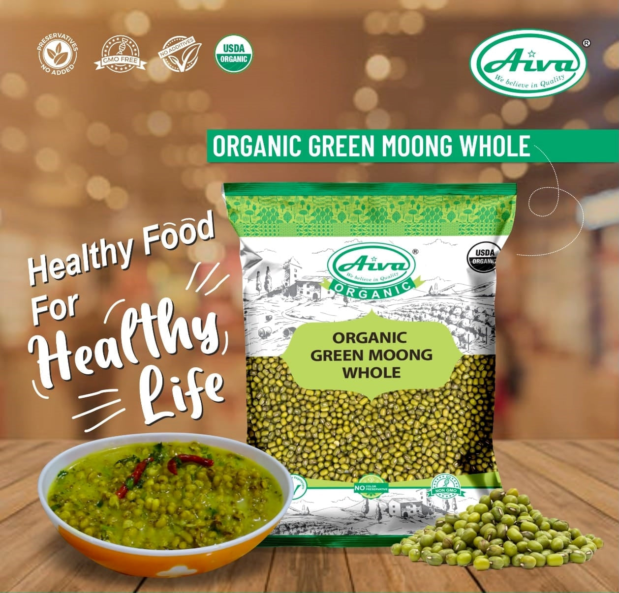 Organic Moong Whole (Green Mung Bean) - Usda Certified-4